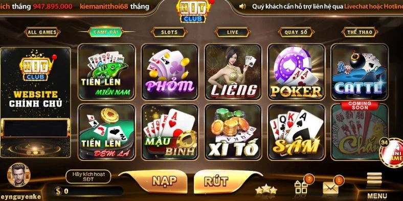 Hitclub – Giao Diện Thân Thiện, Dễ Dùng Cho Anh Em